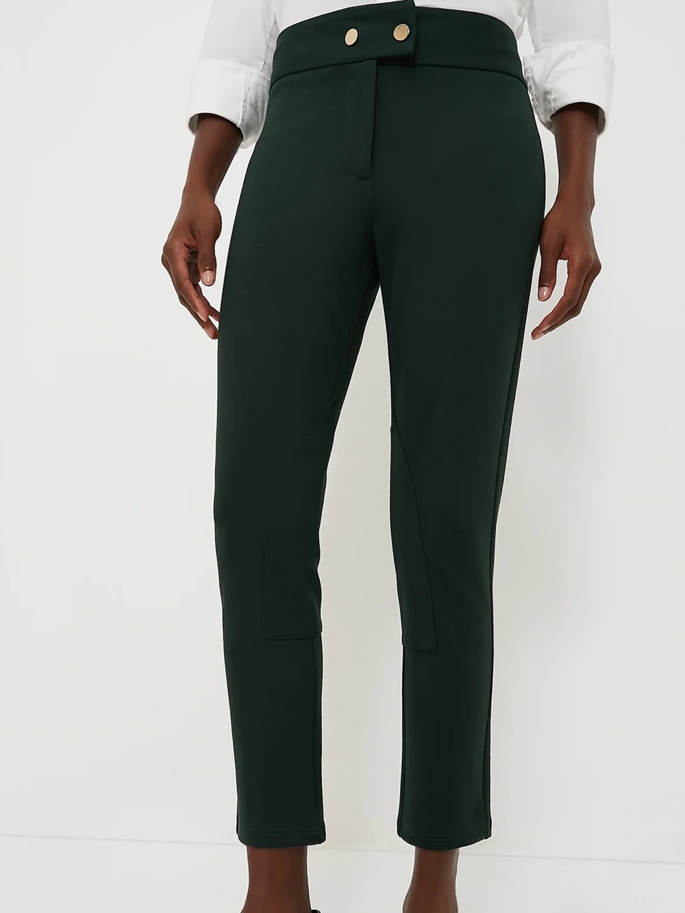 NWOT Tuckernuck Tailored Ponte Ankle Pants in Dark Green Size XL